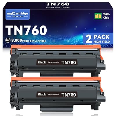myCartridge SUPRINT TN760 Compatible Toner Cartridge Replacement for Brother TN760 TN-760 TN730 TN-730 Black Toner for HL-L2350DW HL-L2370DW MFC-L2710DW MFC-L2750DW DCP-L2550DW Printer (2 Pack)