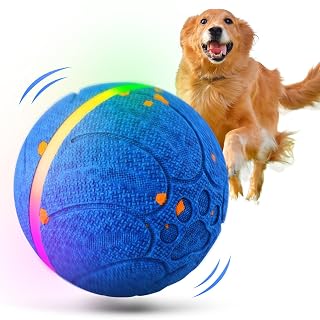Diman Interactive Dog Toys, 3.5 Inch Smart Moving, Bouncing, Rotating Dog Balls, Automatic Rolling Puppy Toy to Keep Them Busy, E-TPU, 3-Mode Light Ball for Small Medium Large Dogs (Orange) - Amazon product rated Grade A