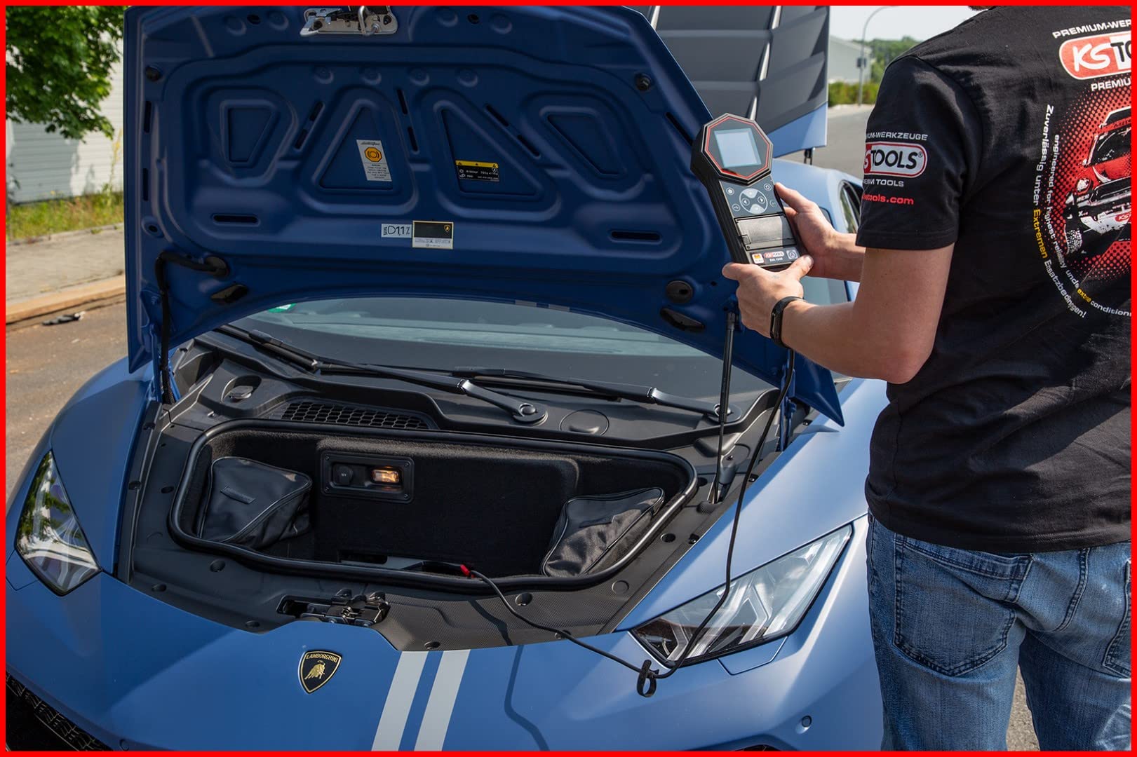 KS Tools 550.1649 Analizador del cargador y la batería digital de 12 V / 24 V con impresora integrada