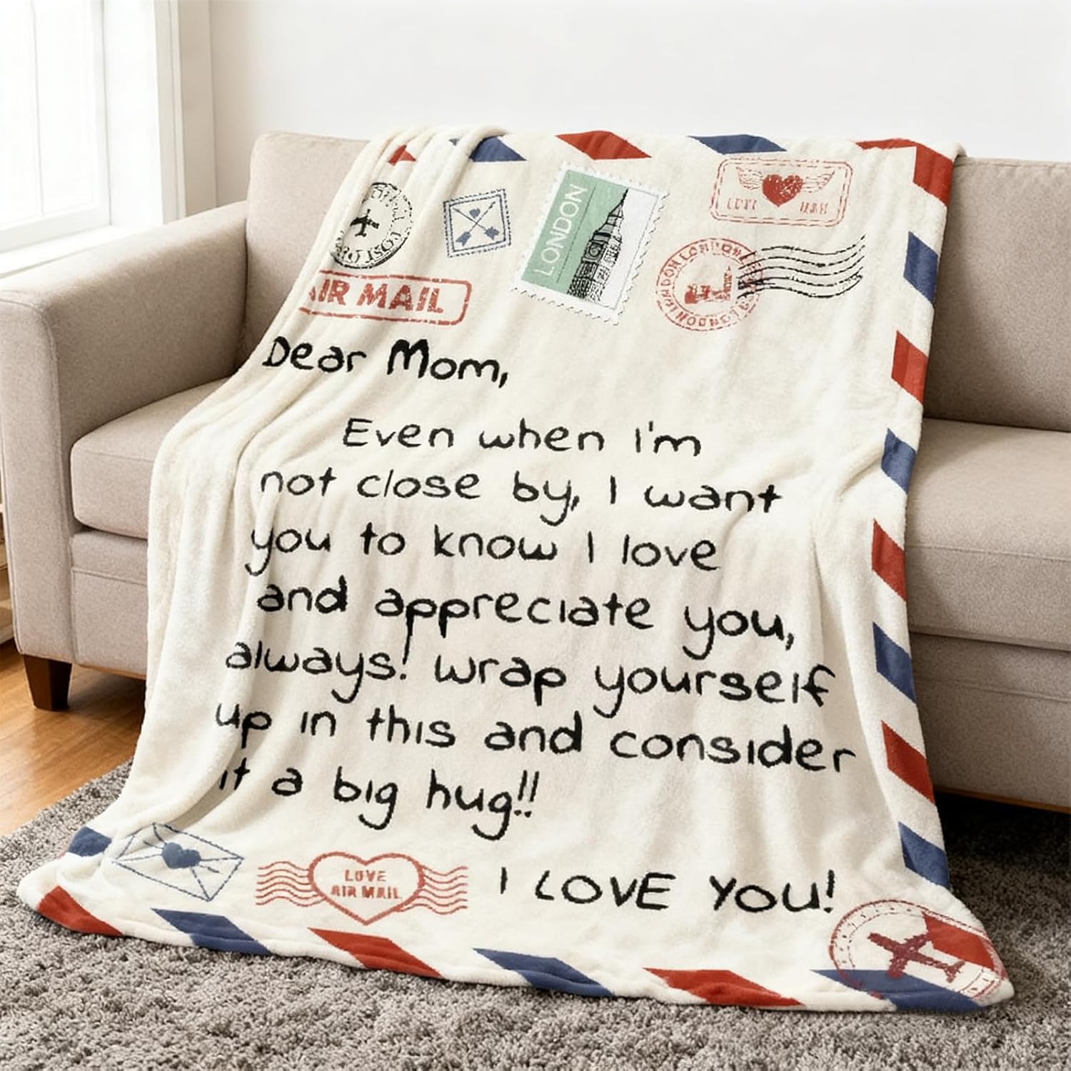 Gifts for Mom Christmas, Throw Blankets Anniversary Birthday Gift for Mom from Daughter Son,Soft Flannel Throw Blankets for Mother's Day