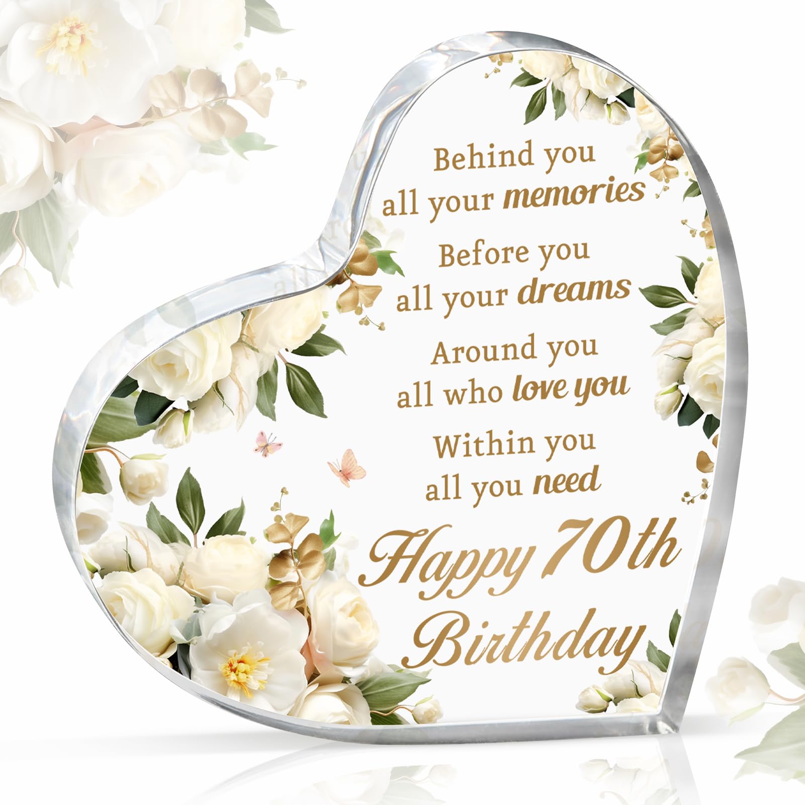 Giftasy 70th Birthday Gifts for Women - Unique Acrylic Plaque Sign, Happy Birthday Keepsakes Gifts for 70 Years Old Mum Grandma Nanny Nan Nana, 70th Birthday Presents for Her