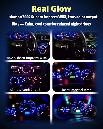 Vista 4 de WLJH 74 focos LED para salpicadero Mini T5 2721 27 37 286 cuña enchufe de giro PC74 para panel de instrumentos automotor, juego de luces indicadoras