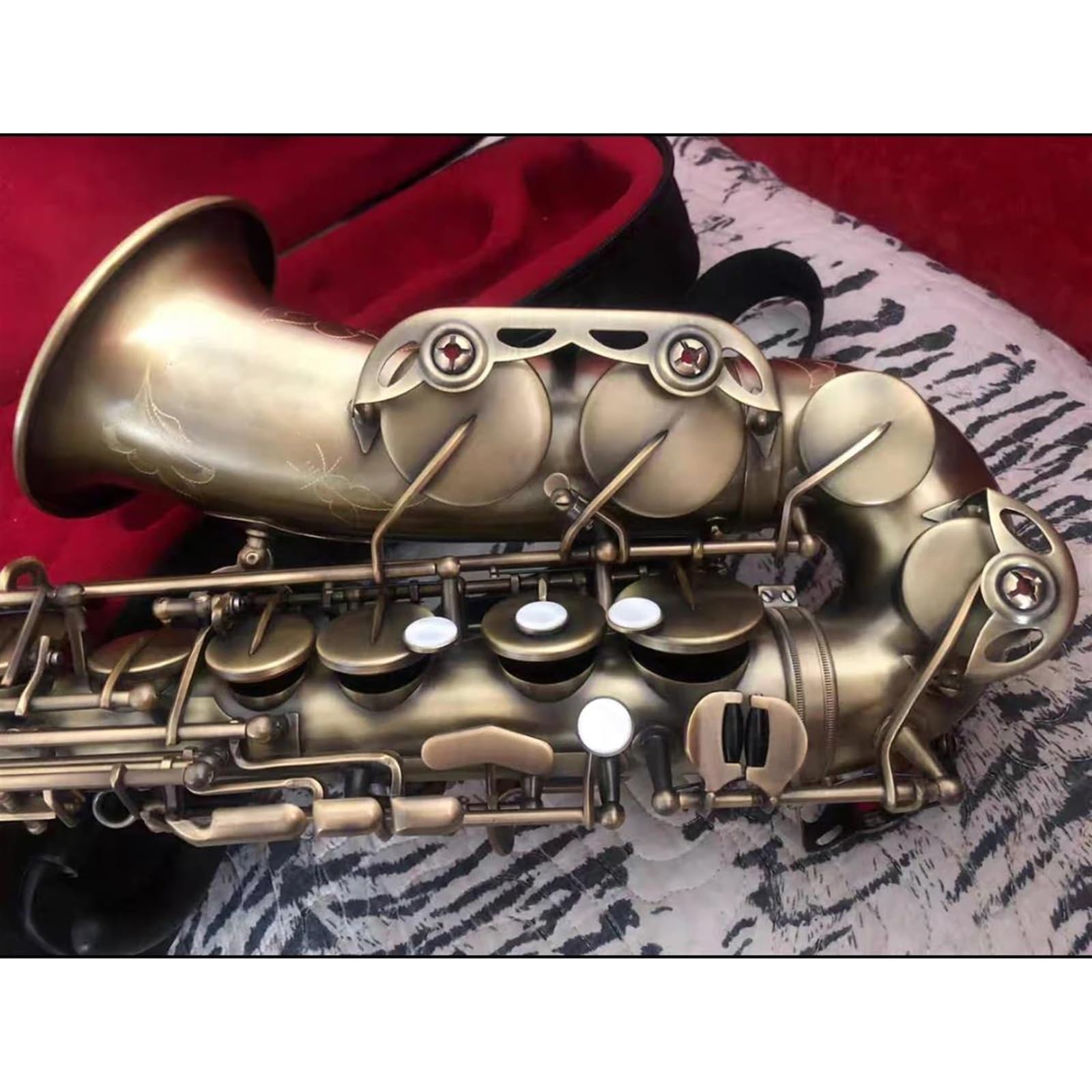 sassofono Sassofono Contralto In Mib Simulazione Antica Sax Contralto Strumento Musicale A Fiato Professionale (Color : Leather bag)