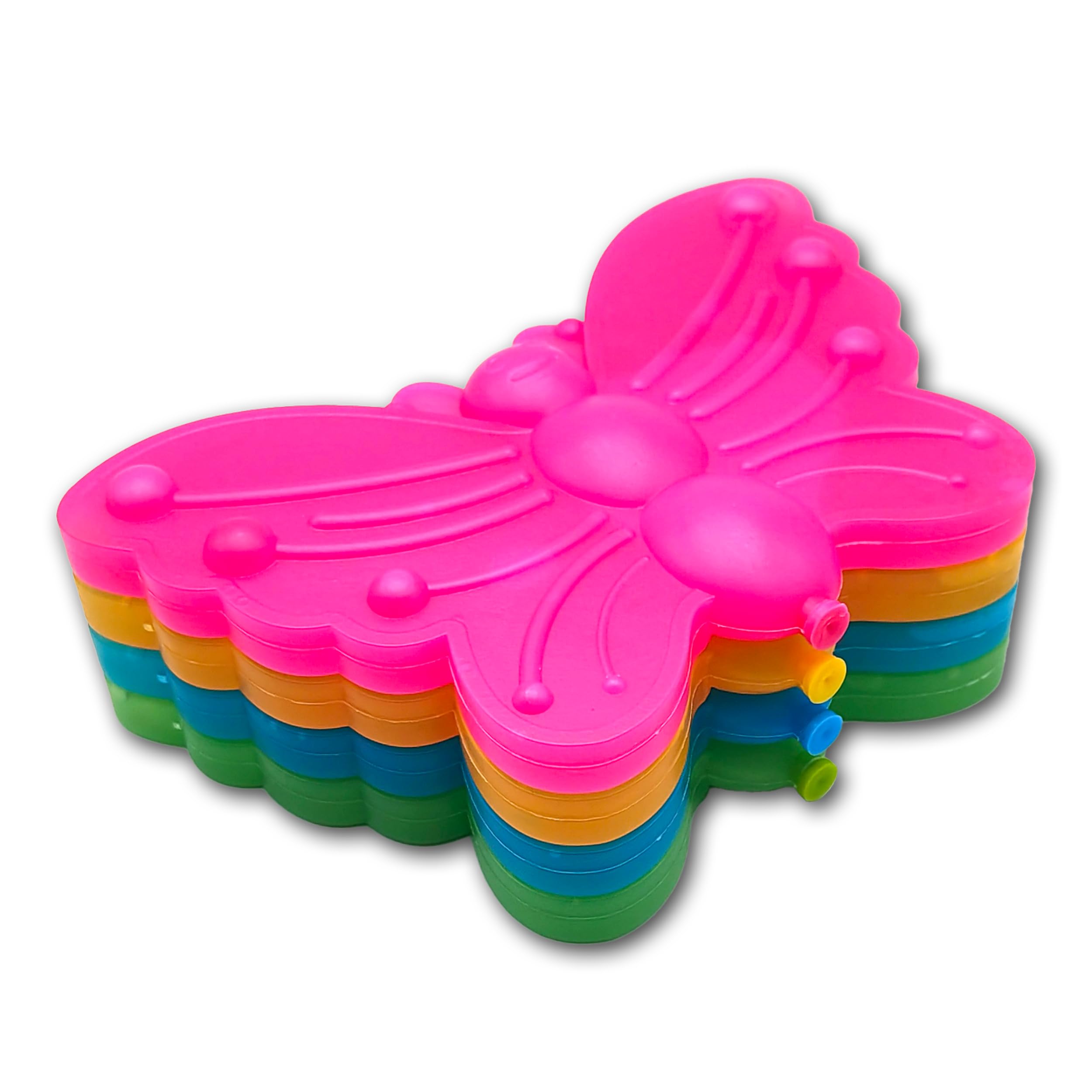Tavolette Refrigeranti 10x15 cm 4 Pezzi HDPE – Farfalla per Borsa Termica e Portapranzo Bambini, Ghiaccio Sintetico Riutilizzabile per Scuola Gite e Picnic