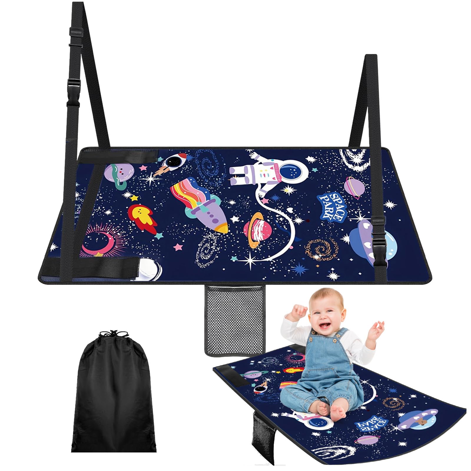 Estensione del sedile per bambini, poggiapiedi aereo, 79 x 44 cm, poggiapiedi per aereo, leggero e pieghevole, prolunga per viaggi in volo per bambini
