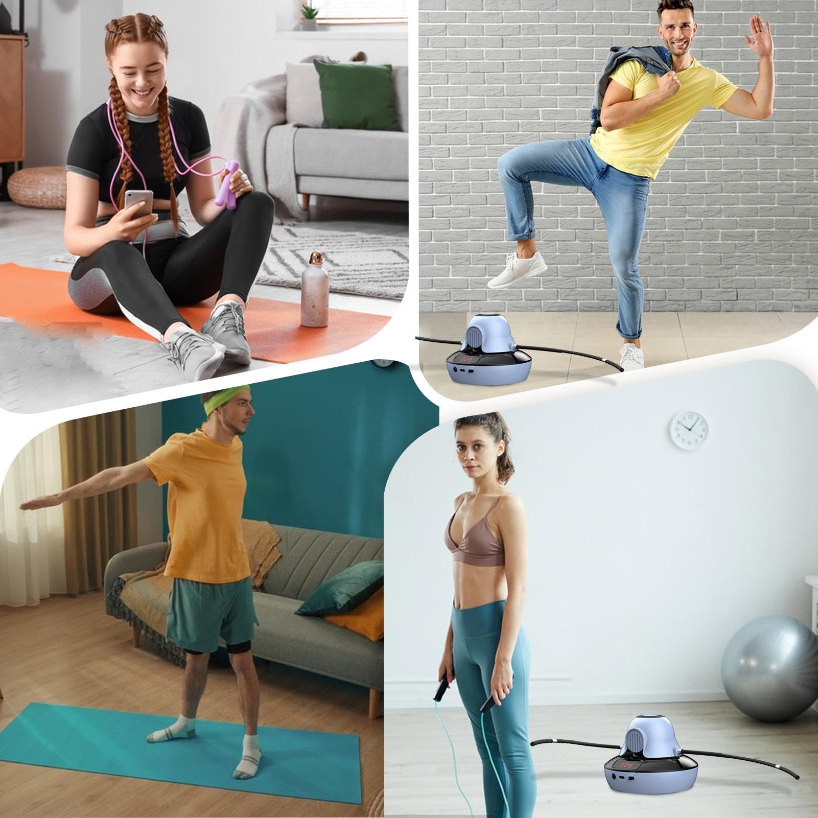 Corde à sauter numérique avec compteur, 10 vitesses réglables à distance | Corde à sauter intelligente de 520 g, pesée, utilisation multi-personnes pour les débutants