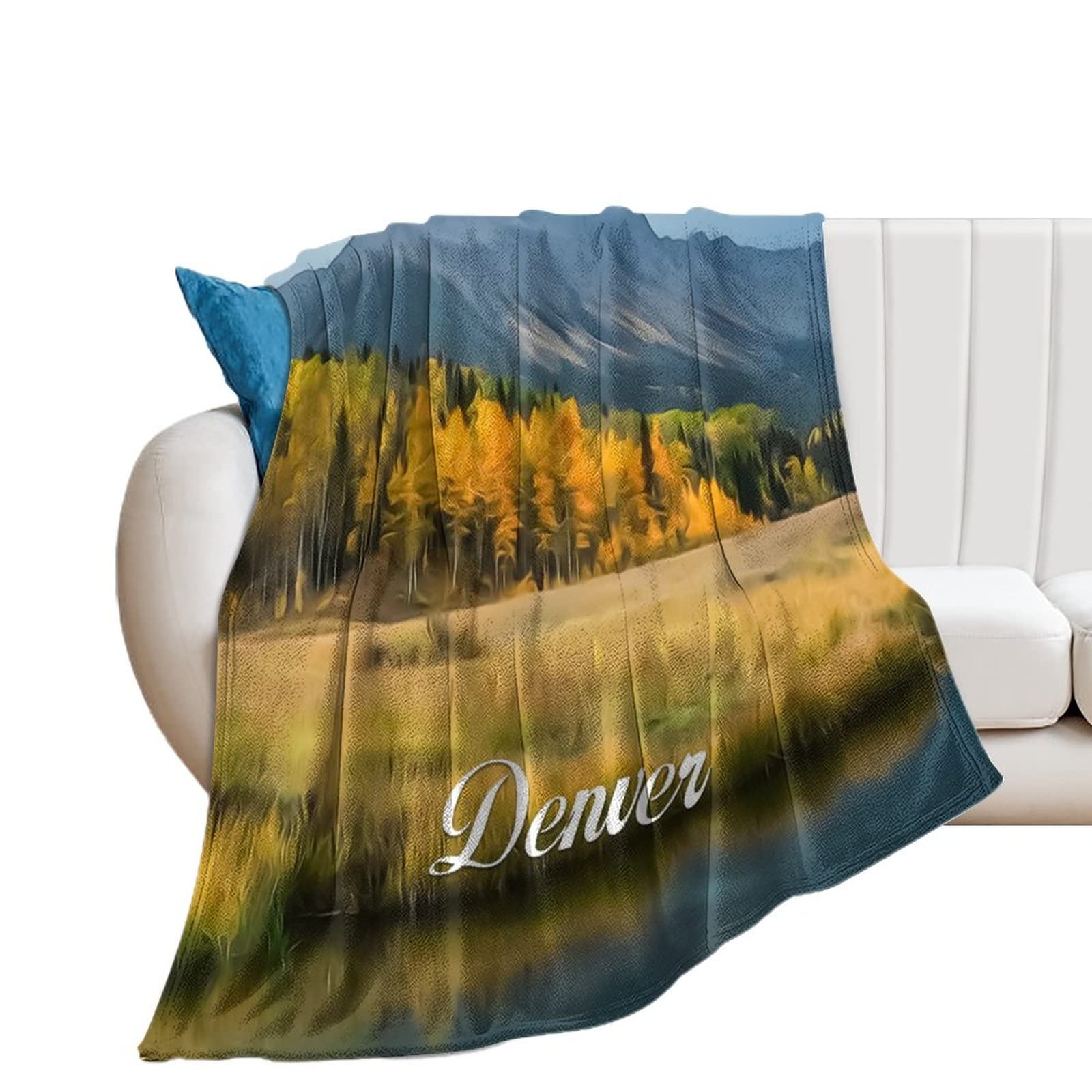 Couverture polaire en flanelle 127x152 cm motif paysage urbain Denver Covers