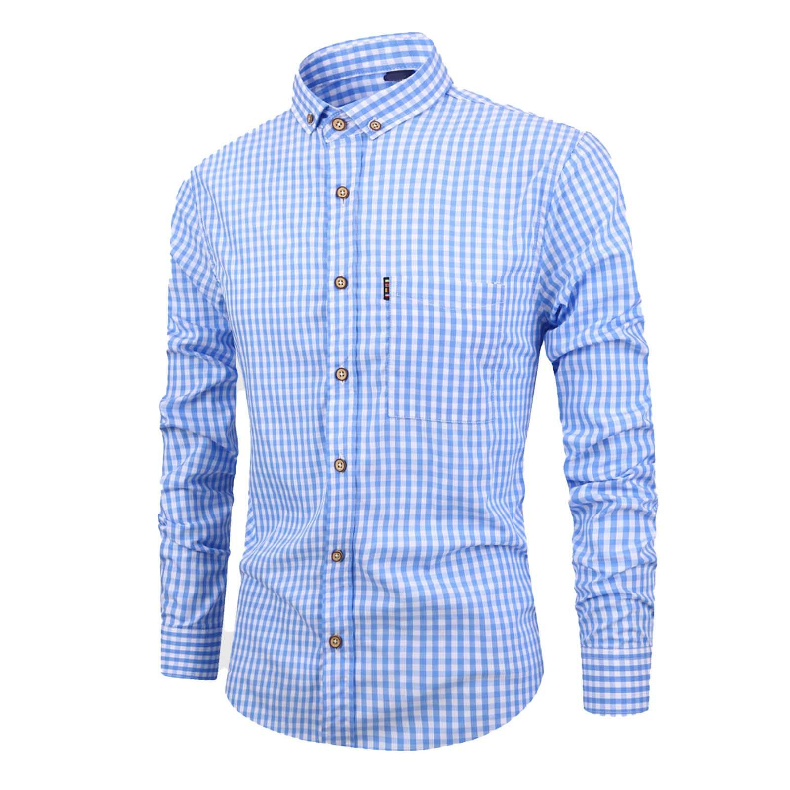 Men'S Checked Shirt Mens Long Sleeve Shirts Long Sleeve Button Down Plaid Tartan Lumberjack Shirt For Men Uk Oktoberfest Shirts Traditional Bavarian