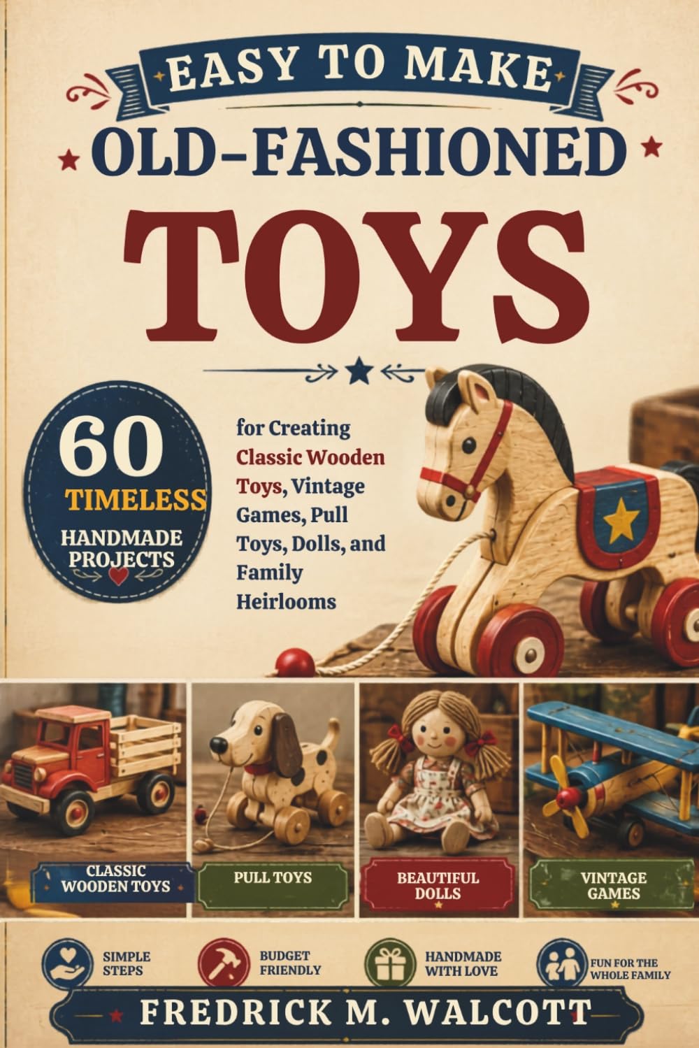 Easy to Make Old-Fashioned Toys: 60 Timeless Handmade Projects for Creating Classic Wooden Toys, Vintage Games, Pull Toys, Dolls, and Family Heirlooms