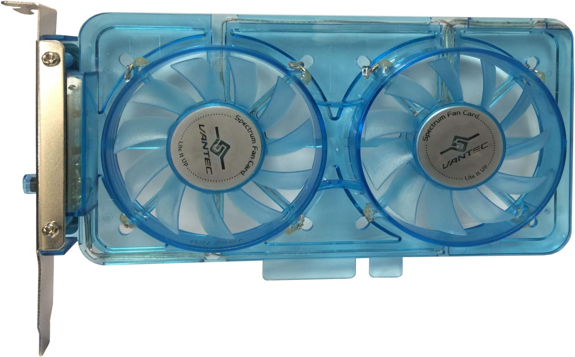 Vantec SP-FC70-BL Spectrum System Fan Card with Dual Adjustable 70mm UV LED Fans (Blue)