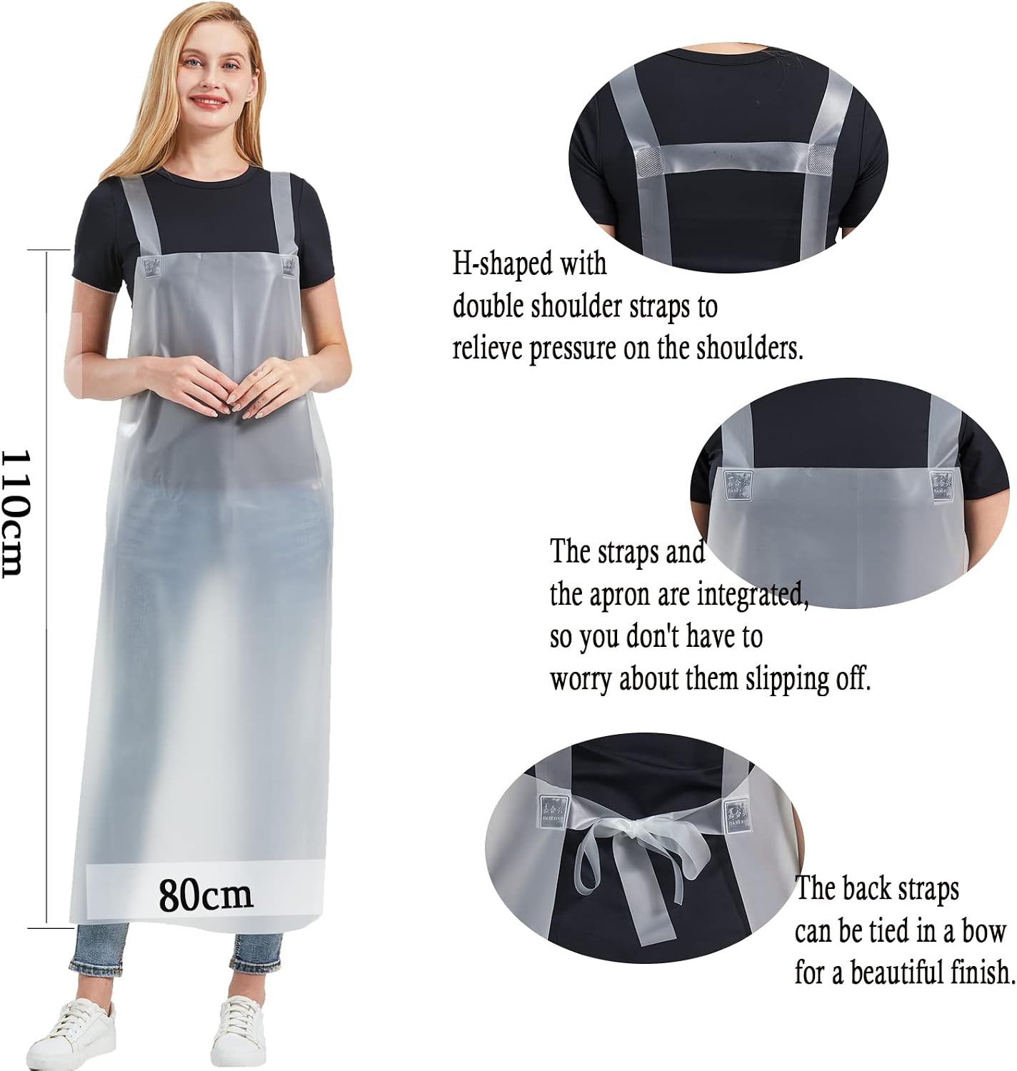 Nanxson Waterproof Apron Lightweight for Dishwashing Cleaning Dog Grooming | H-shaped apron,TPU material,adjustable waist strap,liquid/dust Resistant,butcher apron,unisex