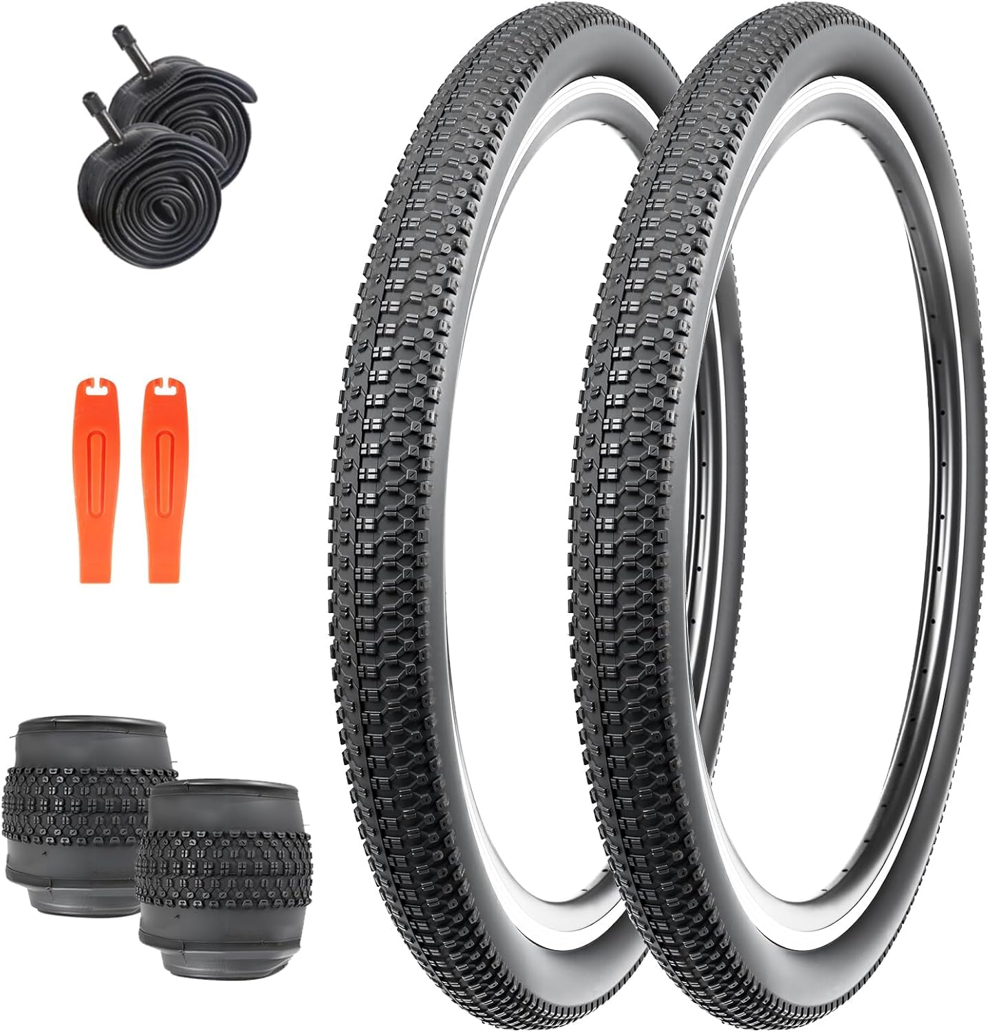 ZUKKA Zestaw par opon rowerowych 26/27,5 x 2,125 cala, składane opony 30 TPI, płaszcz rowerowy do rowerów wyścigowych, górskich, elektrycznych, offroad