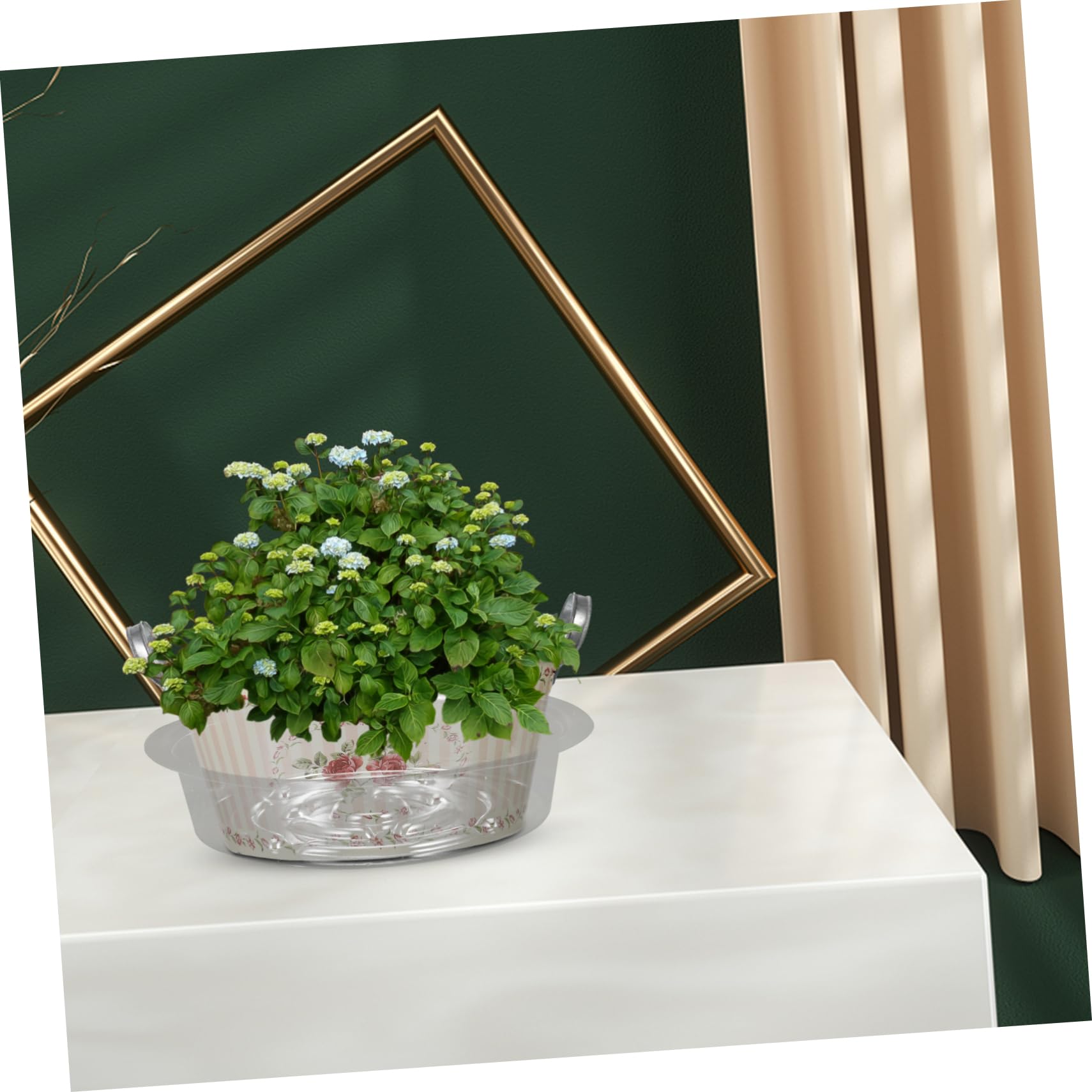 UPKOCH 3 Series Bandejas para Macetas De Plantas Platos Redondos Transparentes De Recogida De Agua Y Suelo para Jardín Y Interior 30 Piezas*3