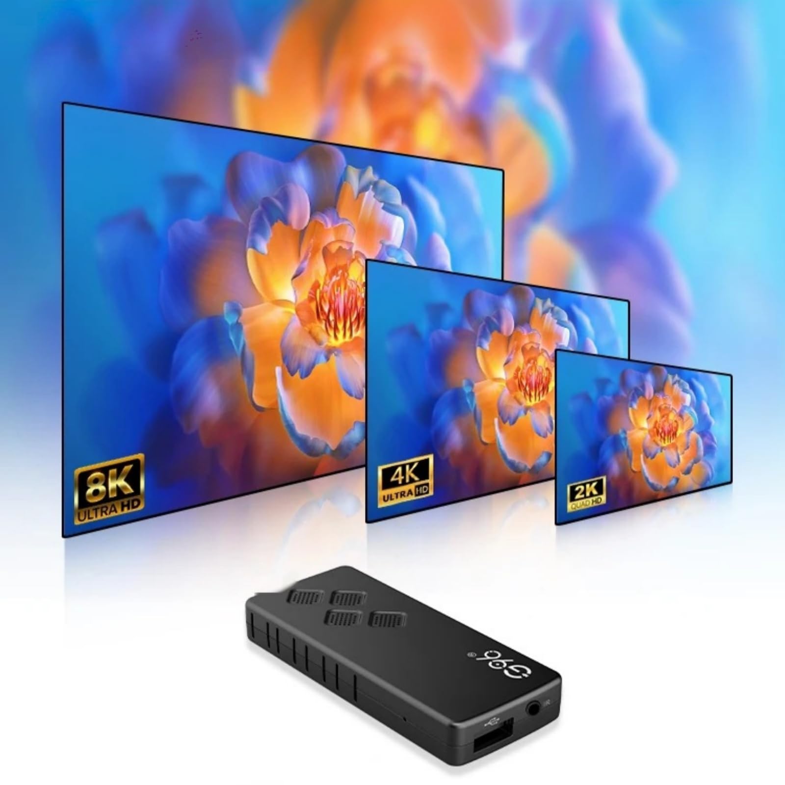 Flixy Smart TV Stick 2026 Nouvelle clé TV 4K Ultra HD HDMI sans abonnement, avec télécommande vocale, compatible avec tous les téléviseurs compatibles HDMI (2G + 8G)