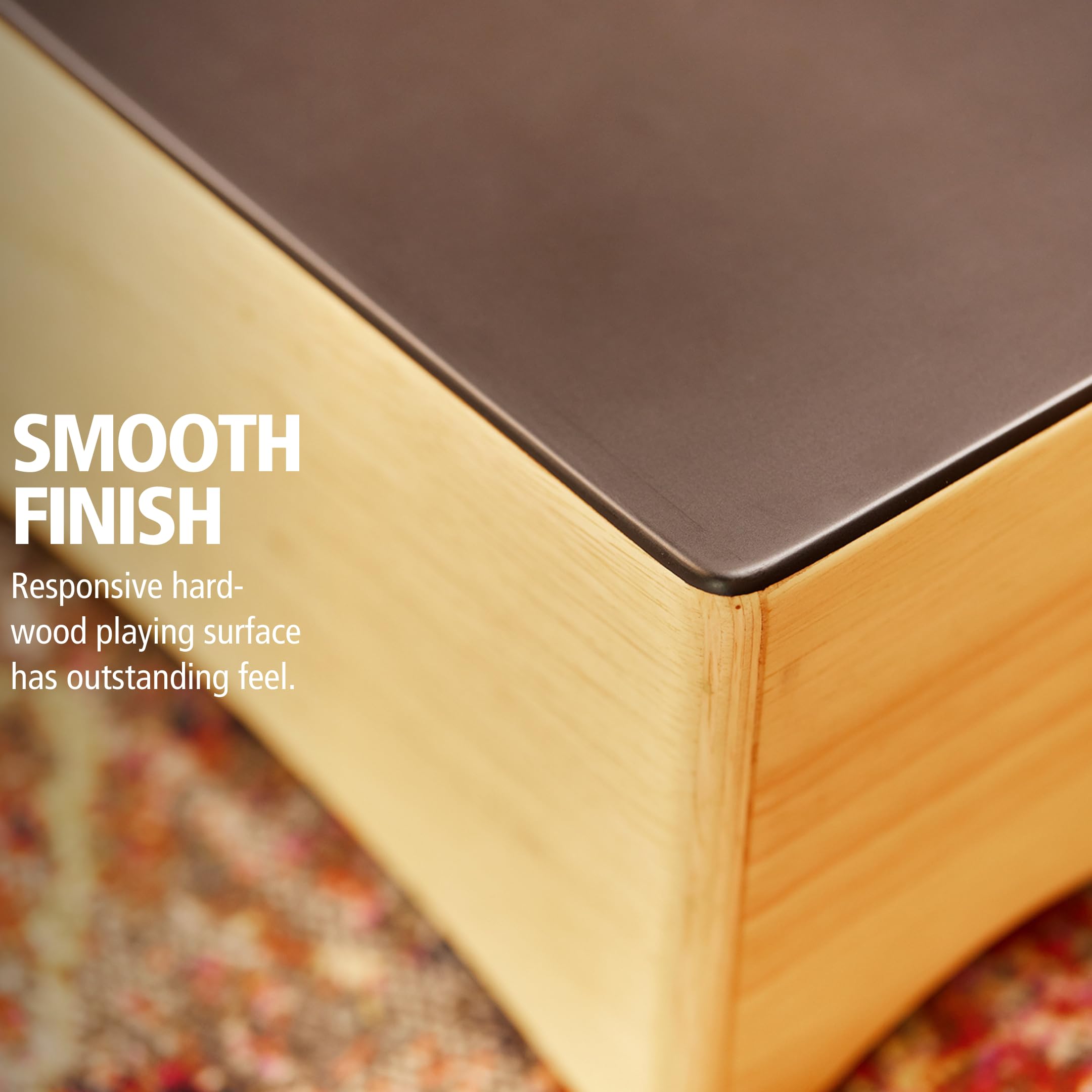 Meinl Percussion Bongo Cajon Instrument - Drum Box Salva-schiena con Suono Rullante, Basso e Bongo - Superficie di Suono Nera (BCA2NT/EBK-M)