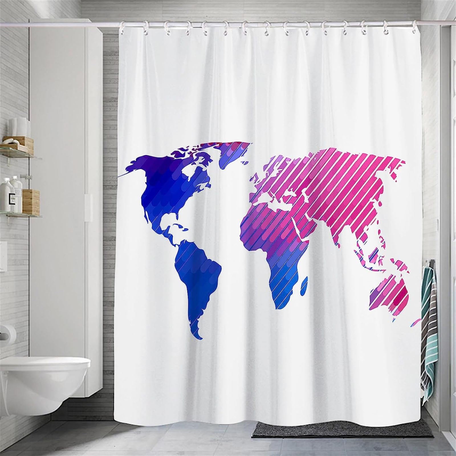 Tenda da doccia 200x200 cm, ad asciugatura rapida, resistente alla