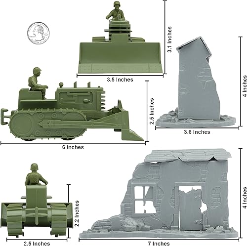 Miniatura 2 de BMC Classic Army Corps of Engineers Bulldozer Building Plastic Army Men Playset