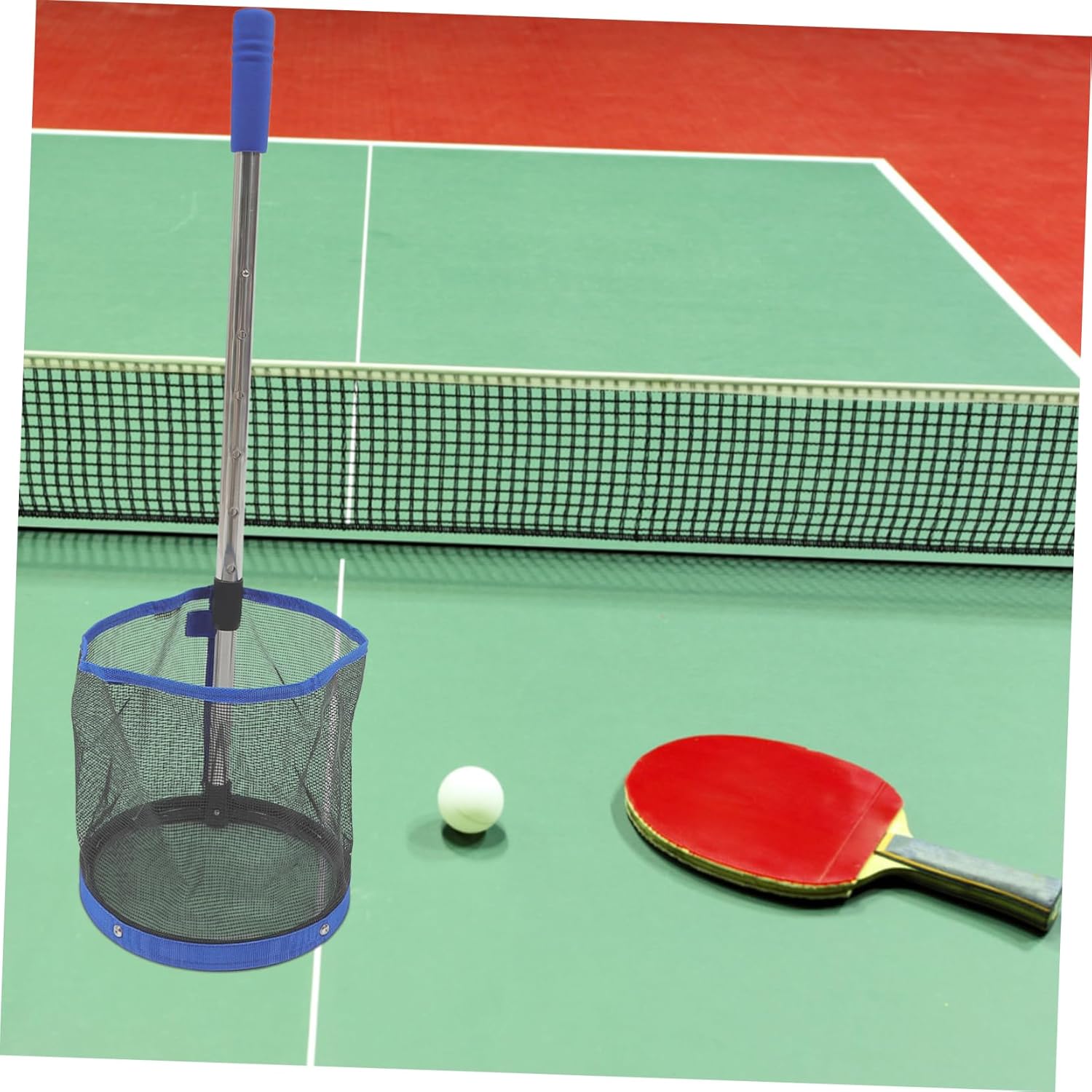 Tennis Ball Bag Retractable Pingpong Net Pingpong Ball Retriever Portable and Comfortable Grip