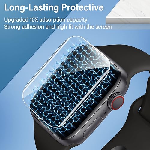 Miniatura 6 de Uyiton Protector de pantalla para Apple Watch Series 321 de 1.496 pulgadas, repuesto de grado militar, protector de pantalla de TPU para iWatch,