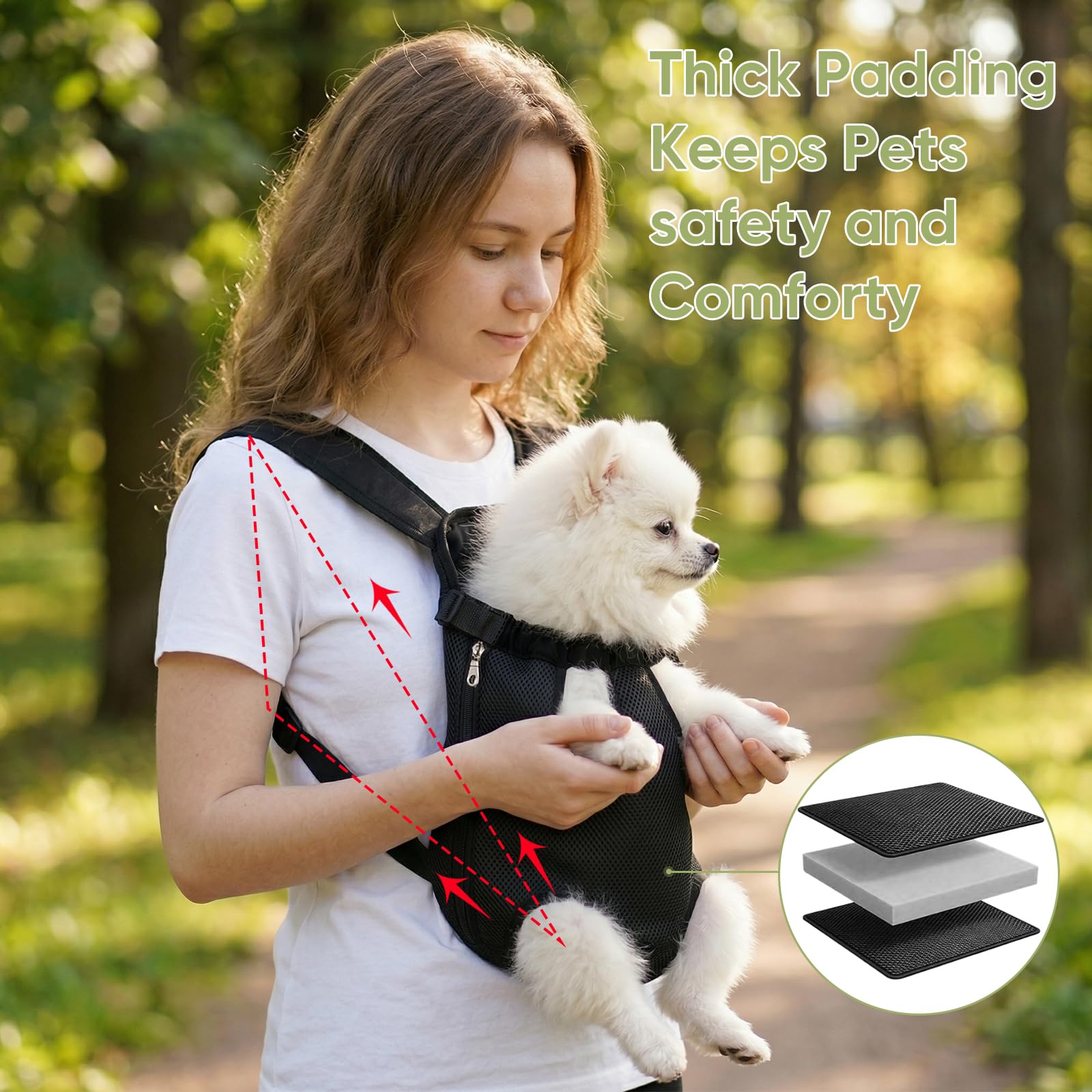 nulala Verbessert Hunderucksack bis 7kg, Atmungsaktiver Haustier Rucksack mit Gepolsterte Schultergurte, Camping und Reisen, Schultertasche für kleine und mittelgroße Hunde, Katzen, Kaninchen