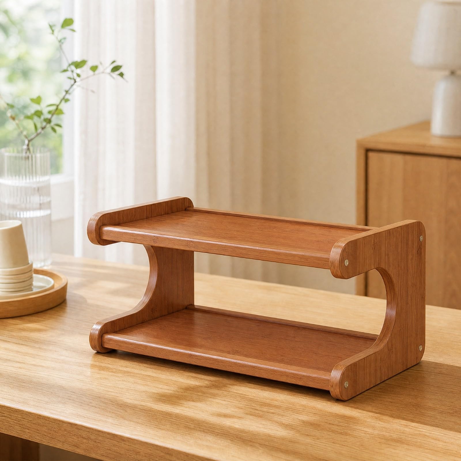 Baoblaze Organizador Escritorio con Abiertos Móvil Rack Escritorio Ahorra Espacio para Cocina, Comedor, 2 Niveles 50cm