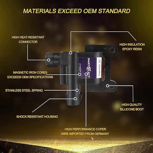 Miniatura 3 de Partselect Paquete de bobinas de encendido UF569 GN10494 C1555 de repuesto para Chevy Camaro Equinox Impala Traverse Cadillac ATS CTS SRX XTS Buick