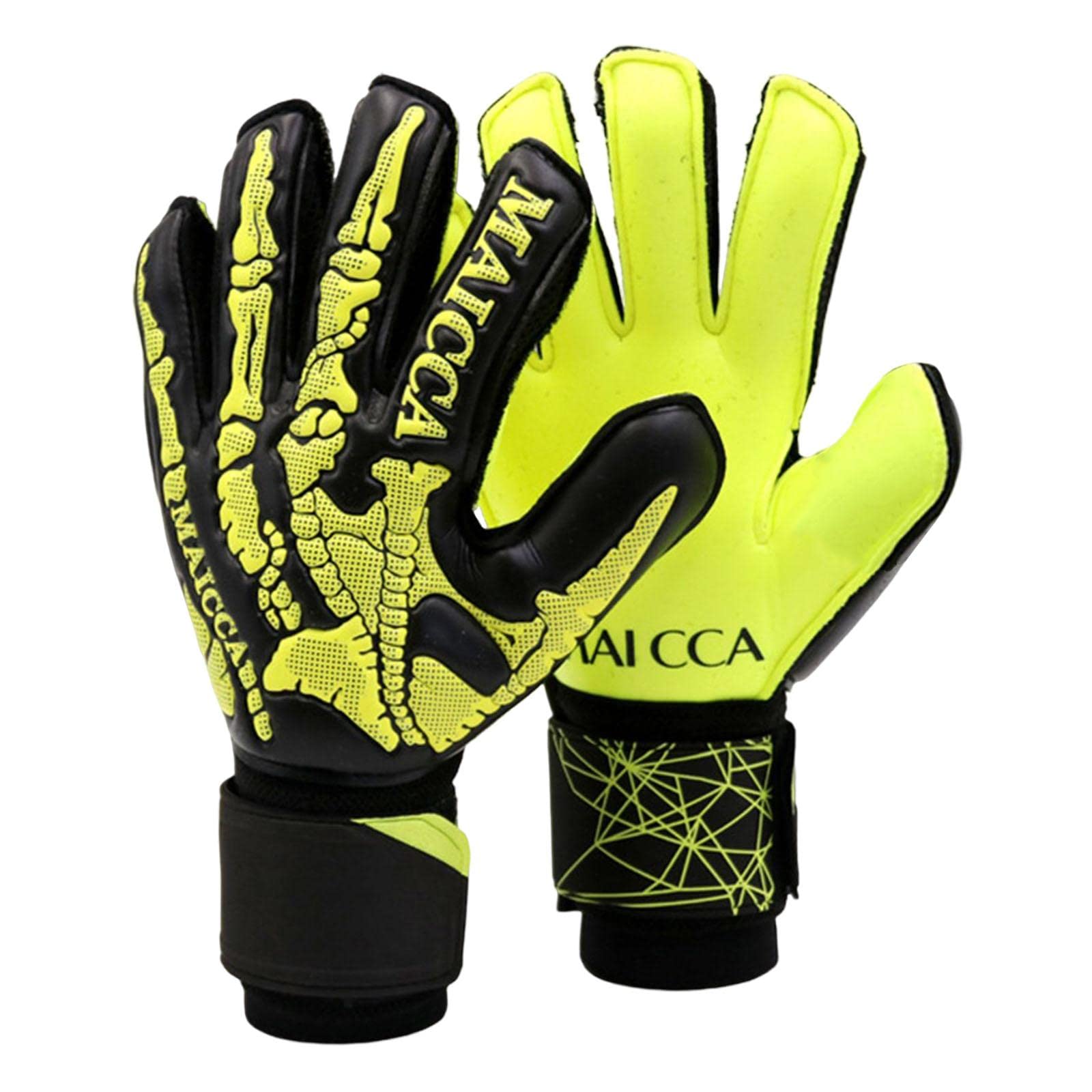 Goalkeeper Gloves Kids Soccer Goalie Gift Girls Pu Mens Black Yellow 9-image-20