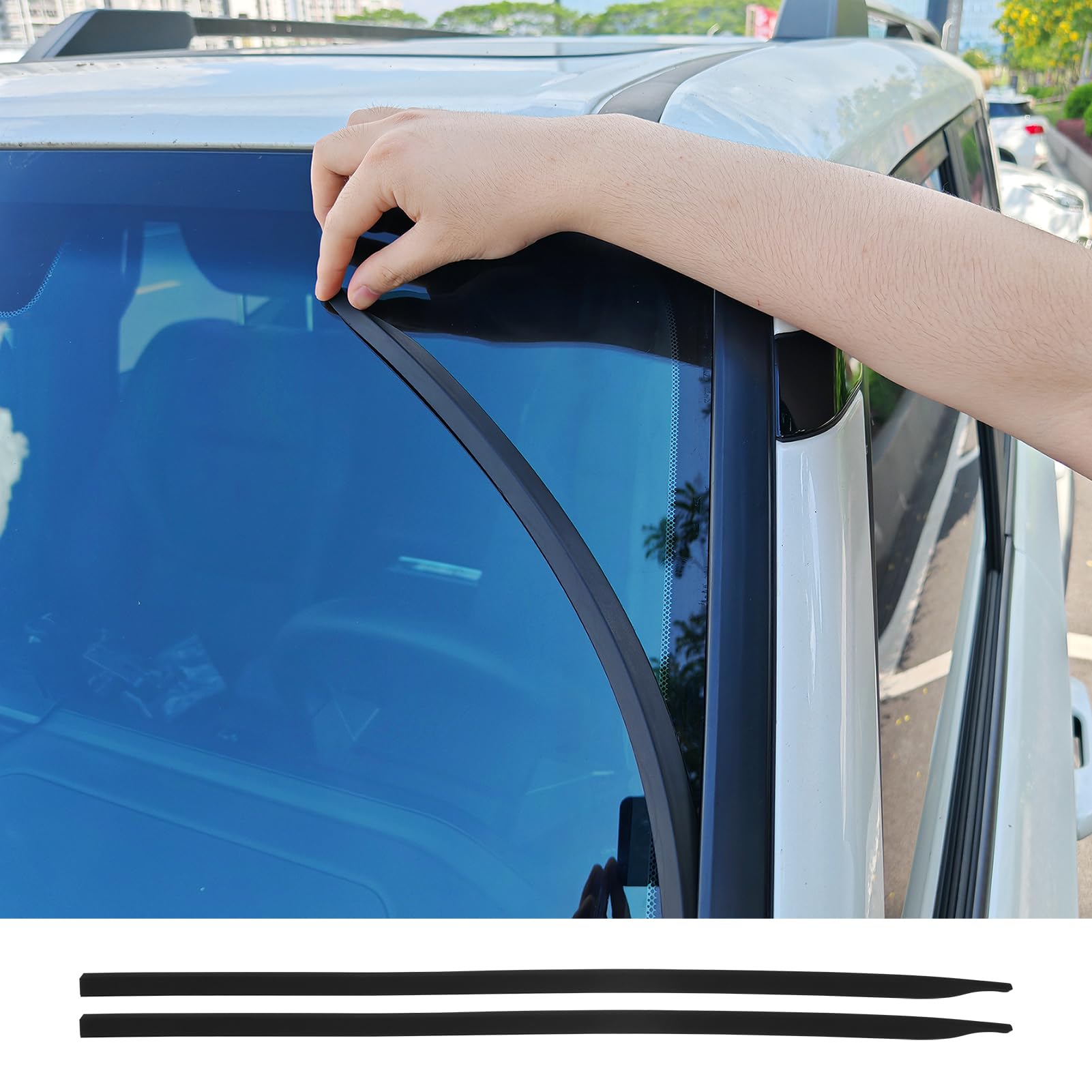 Front Glass Sealing Tape for 2024 2025 Toyota Land Cruiser 250&1958 Prado LC250 soundproofing Noise Reduction Exterior Blocking Foreign Objects upgrading Decoration Tuning Supplies Accessories