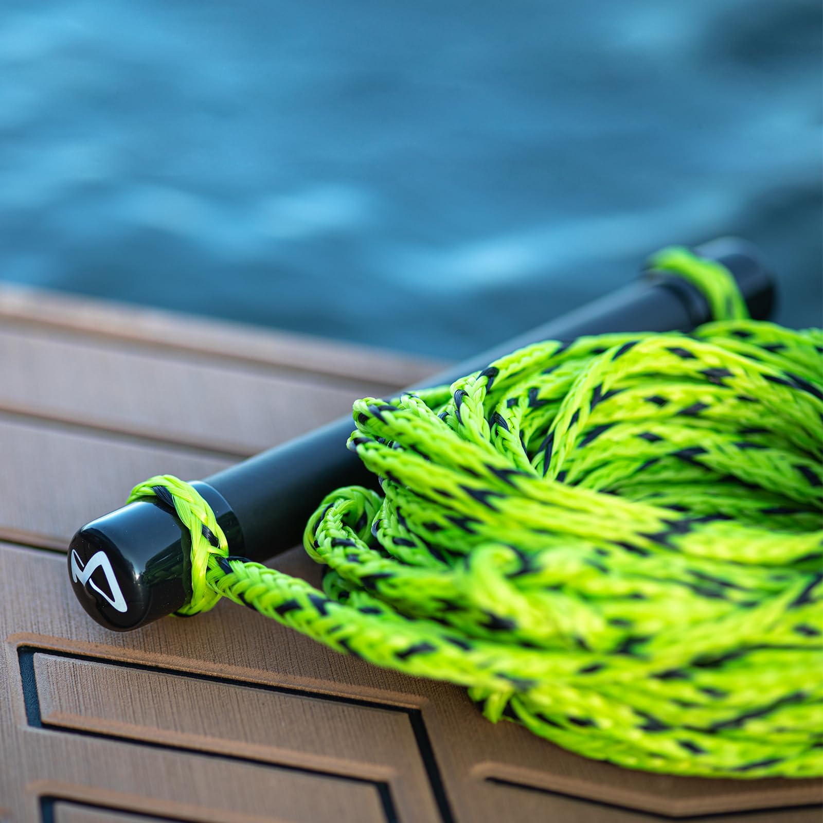 MESLE Wasserski & Wakeboard Leine Set, schwimmfähig, Soft-Griff Hantel, Länge 18,3 m, schwimmend, Zug-Seil Wassersport Schleppleine, inkl Rope Keeper