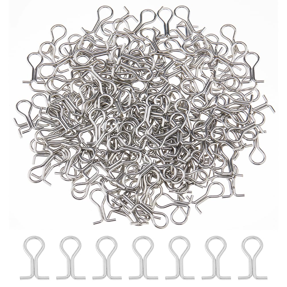 SUPERFINDINGS 200Pcs Silver Fishing Sinker Eyes Eyelet Brass Sinker Eyes Eyelets DIY Fishing Lures Eyelet Silver Loop Fishing Sinker for Weight Molds Tackle Accessories