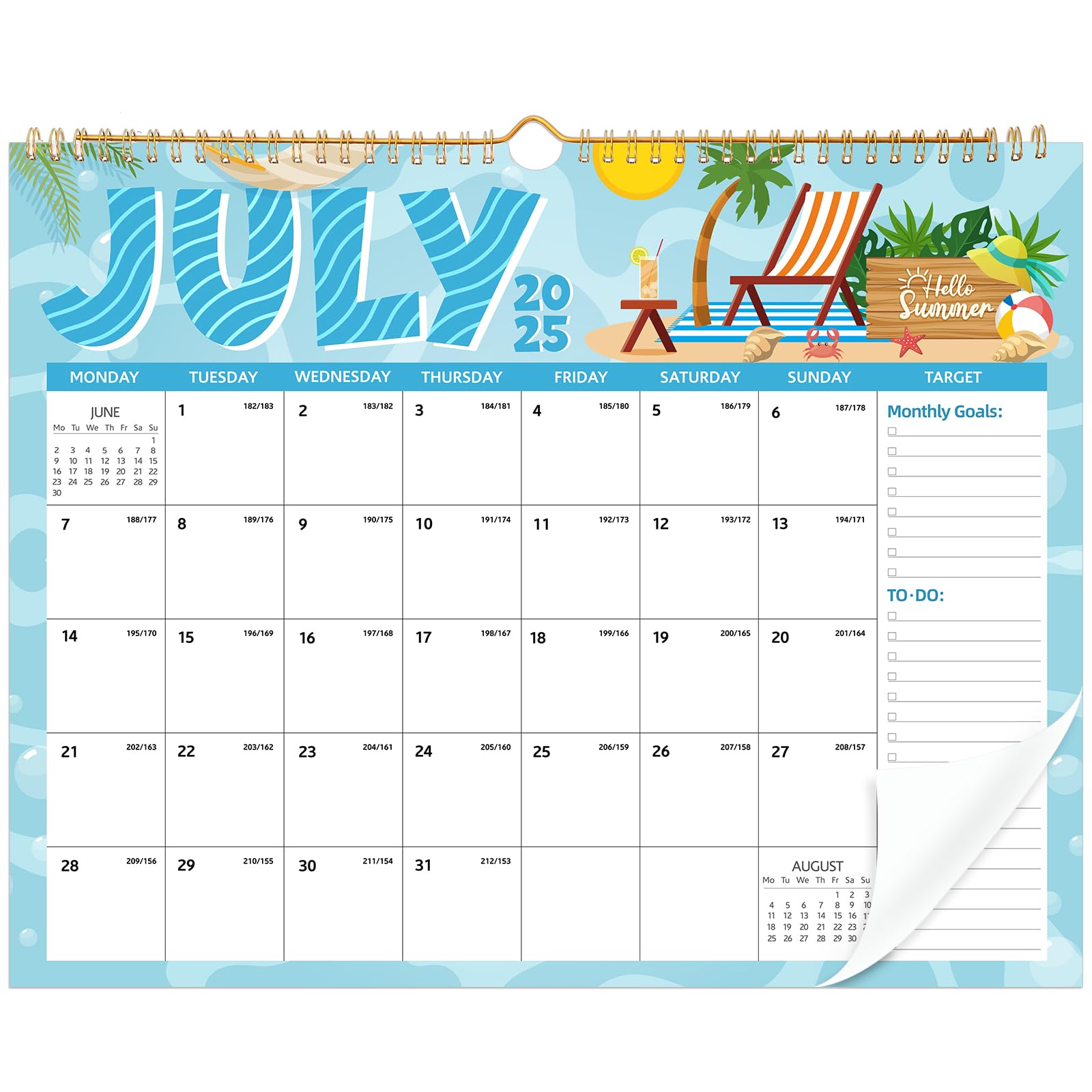 Wall Calendar 2025-2026 UK, Large 2025 2026 Calendar Family Planner Month to View, Monthly Calender from Jul. 2025-Dec. 2026, for Home Office Planning, 37 x 30 cm