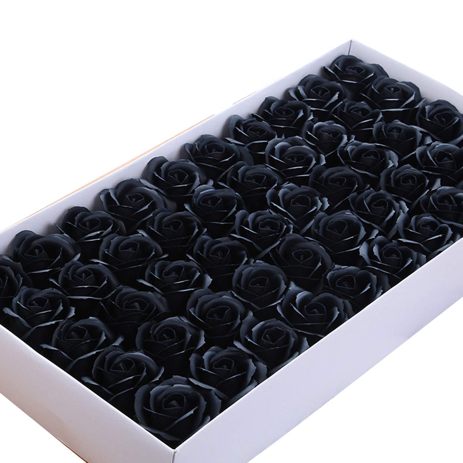 50 pièces Fleur de Savon Rose Artificielle à 3 Couches, Cadeau de décoration de Fleur parfumée pétale de Rose pour la Saint-Valentin, la fête des mères, Le Mariage, Noël