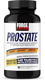 Force Factor Prostate Saw Palmetto and Beta Sitosterol Supplement for Men, Prostate Health/Size Support, Urinary Relief, Bladder Control, Reduce Nighttime Urination, 60 Softgels