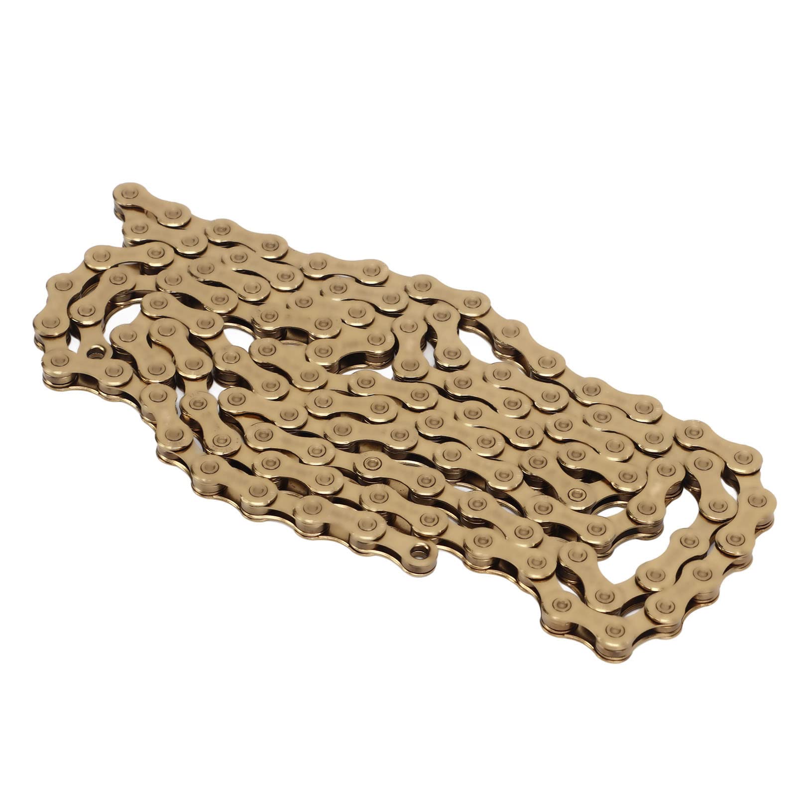 Cadena de bicicleta Cadena hueca de acero con alto contenido de carbono de 10 velocidades para bicicleta de montaña Bicicleta de carretera Oro 316 g Ligera Duradera Resistente a