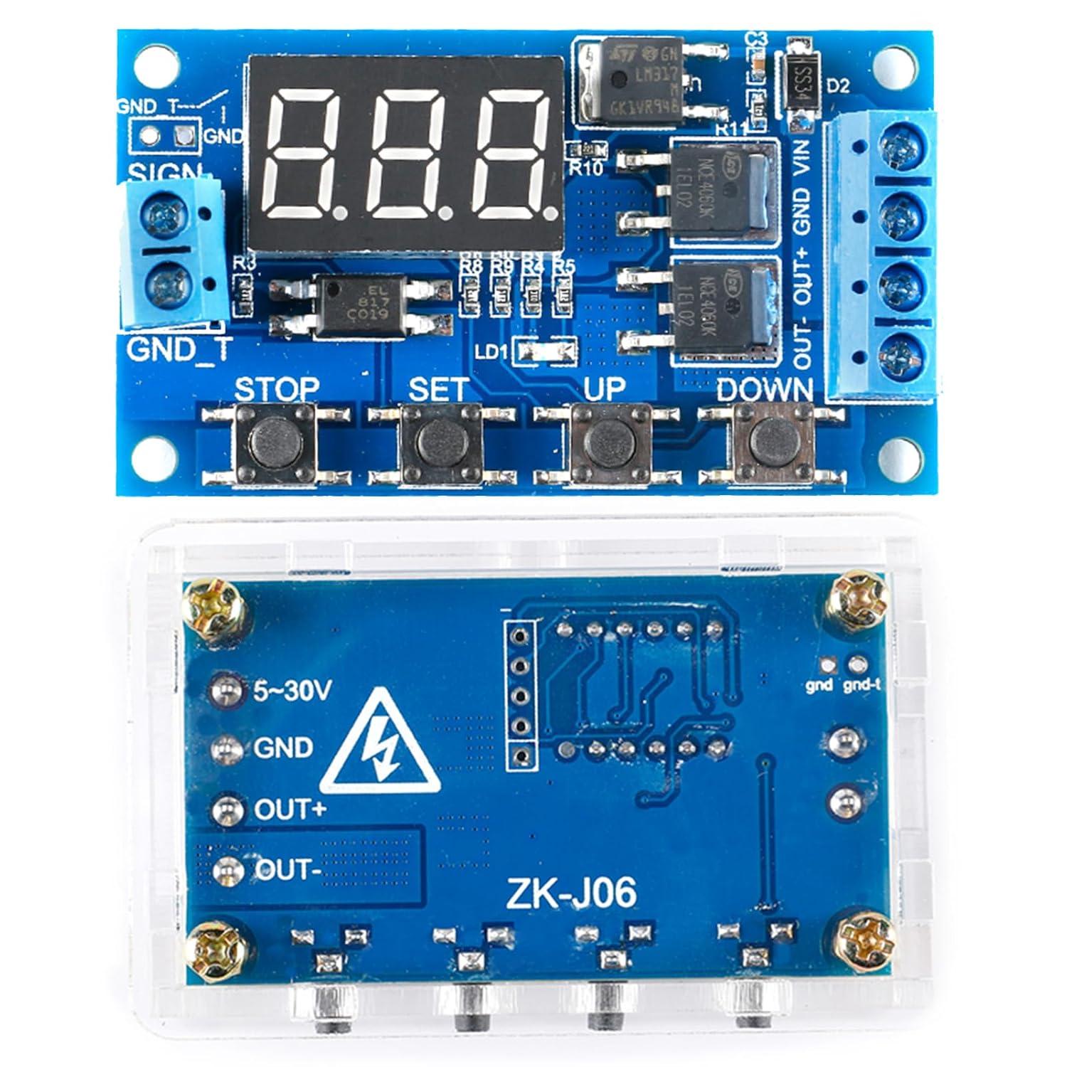 ZK-J04 Dual MOS Tube Timing Delay Switch Circuit 12V/24V for Automation Control, Replaces Relay Modules