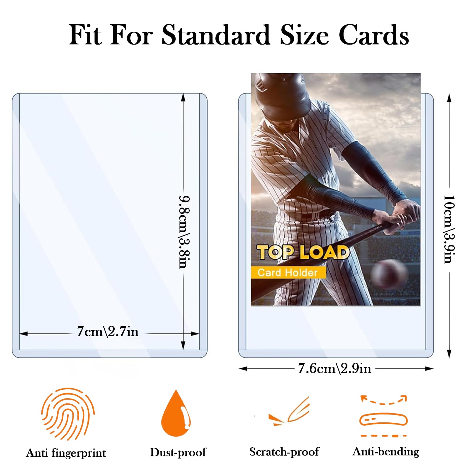 Clear Card Sleeves, Standard Size Trading Card Sleeves Cards Protector Fit for MTG Football, Sports, Game Cards, 3 x 4 in(50 Pack) - Image 2