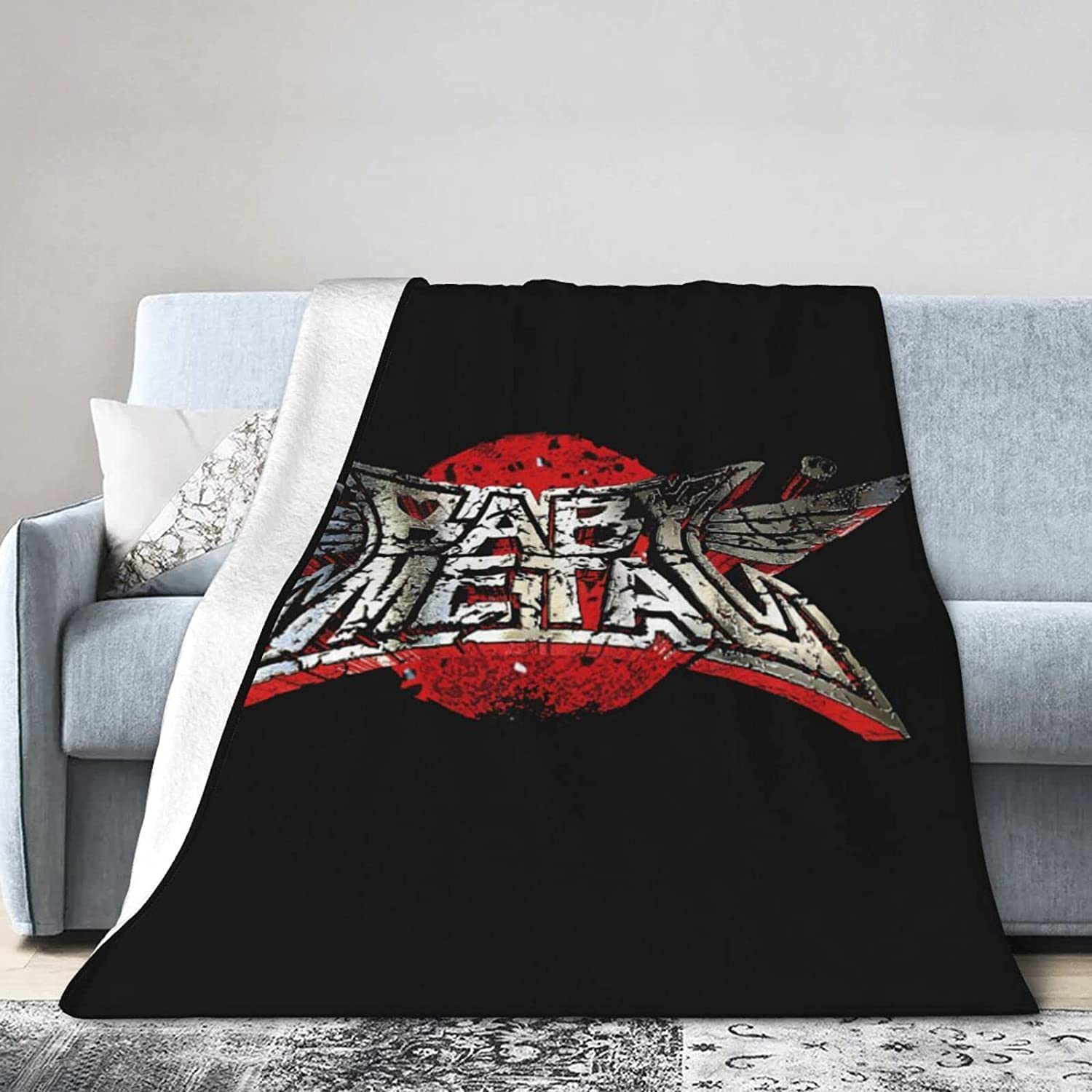 YINGD Babymetal Throw Blanket for Couch Sofa Fluffy Microfiber Throw Soft, Cozy, Lightweight Suitable for Bed,Sofa,Chair, Camp Bed Livin 125CM X 100CM
