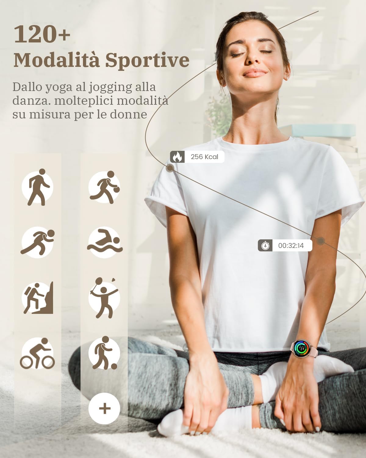 RUXINGX Smartwatch Donna con Chiamate Whatsapp, 1,39 HD Schermo Orologio Smartwatch con Monitoraggio Ciclo/120 Sport/24H Cardiofrequenzimetro/SpO2/Sonno, Fitness Tracker IP68 per iOS Android Oro Rosa RUXINGX Smartwatch Donna con Chiamate Whatsapp, 1,39 HD Schermo Orologio Smartwatch con Monitoraggio Ciclo/120 Sport/24H Cardiofrequenzimetro/SpO2/Sonno, Fitness Tracker IP68 per iOS Android Oro Rosa