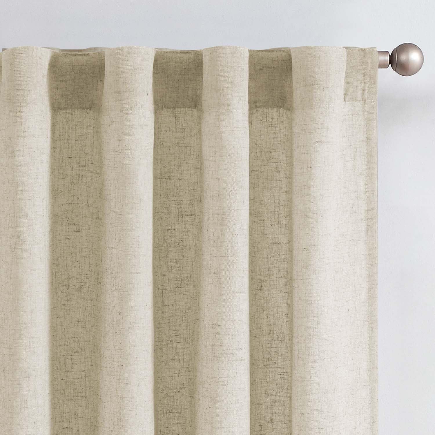 Photo 1 of ***STOCK PHOTO FOR REFERENCE ONLY***jinchan Linen Curtains with Privacy Lining 96 inch Length Lined Curtains for Living Room Bedroom Light Filtering Oatmeal Drapes Neutral Farmhouse Cottage Core Home Office Rod Pocket Back Tab 2 Panels