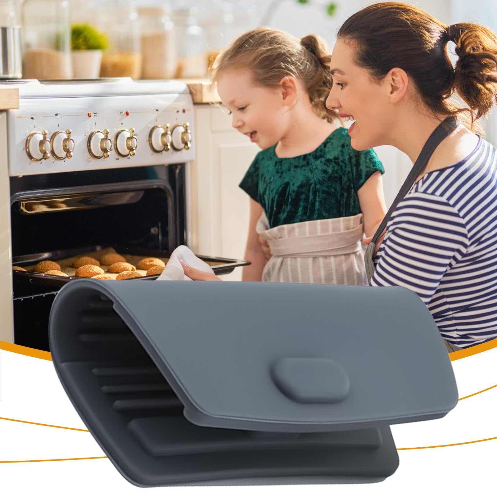 Funda para Mango de Sartén de Hierro Fundido,2 Fundas De Silicona Para Asas - Accesorio Cocina Utensilios para Freír Sartén Grill Estufa Horno Microondas
