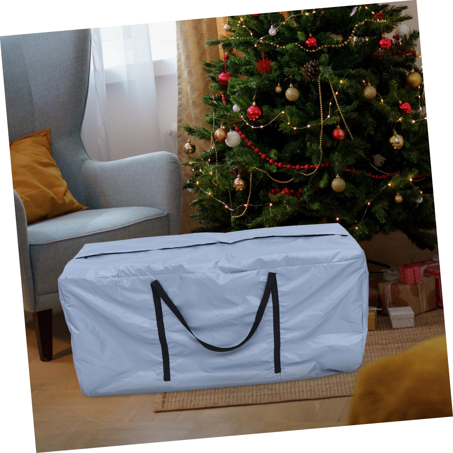 WOONEKY Borsa Per Albero Di Natale Contenitore Organizer Superficie Liscia Maniglia Resistente Zip Di Adatto Per Uso e Protezione Da Polvere