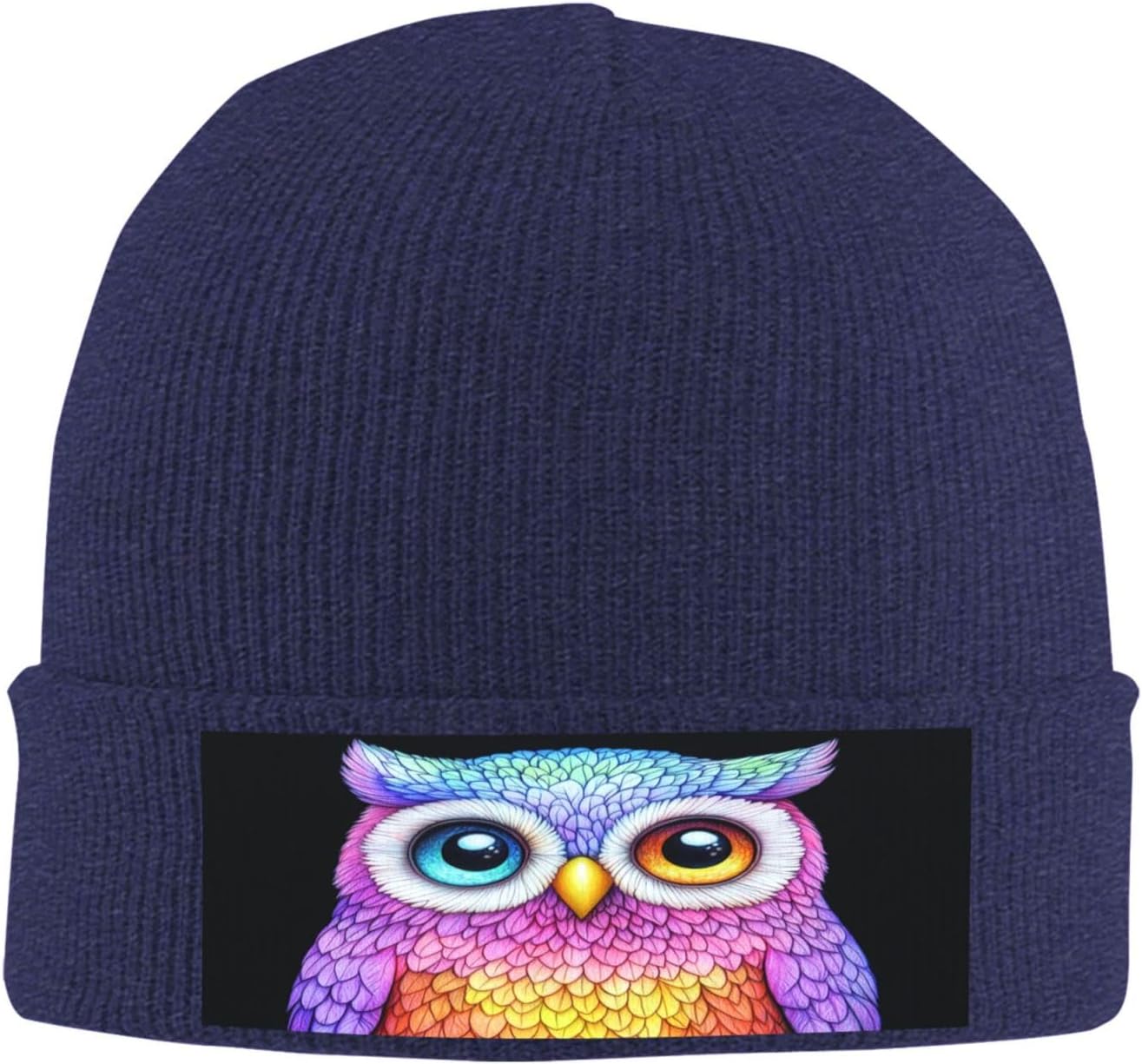 Colorful Cute owl Unisex Beanie for Men and Women Knit Hat Winter Beanies, Bulk Knit Hat for Cold Weather