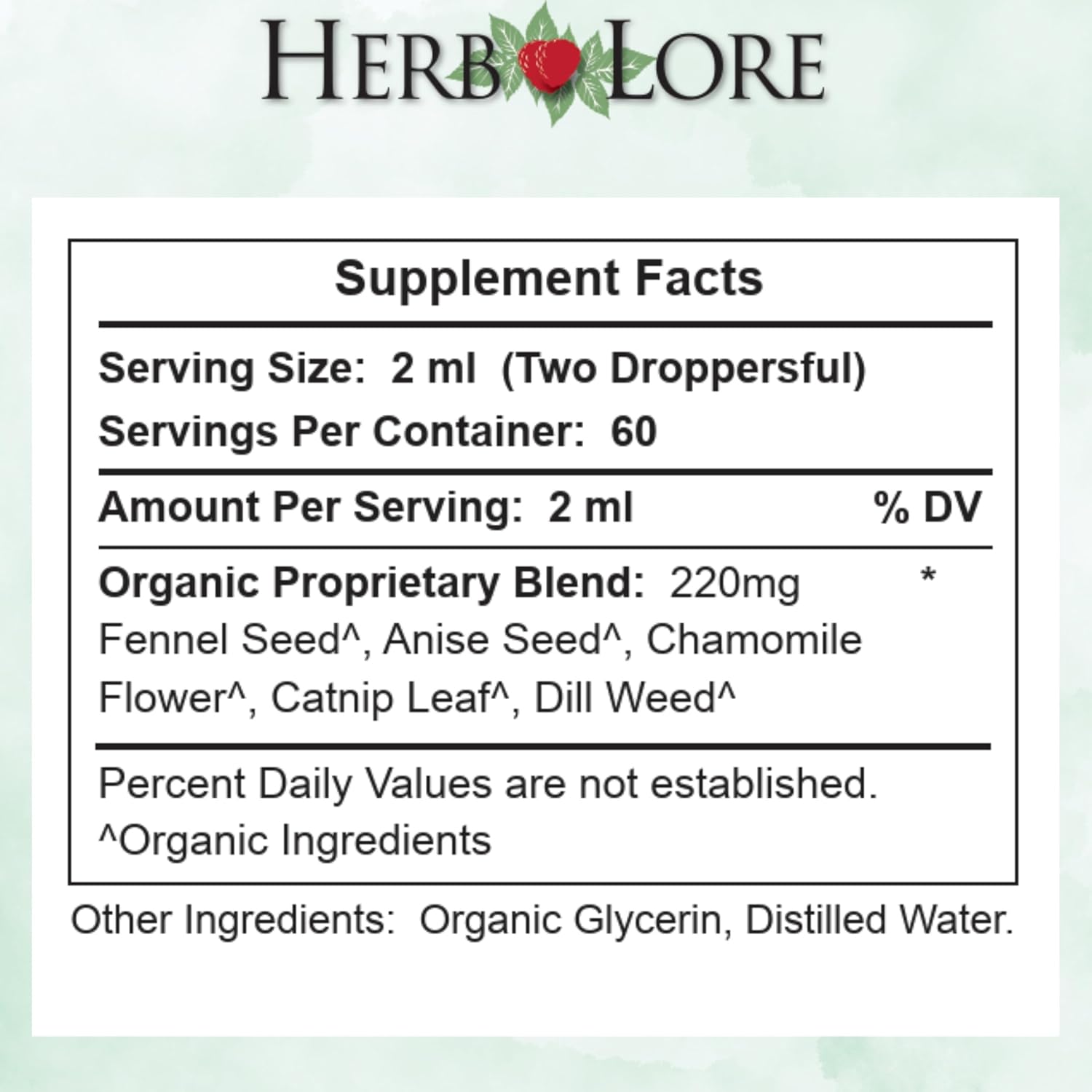 Herb Lore Tummy Tincture – USDA Organic Herbal Digestive System Support – Alcohol-Free Kid Safe Drops for Occasional Gas, Bloating, Colic, & Upset Stomach - 4 Fl Oz