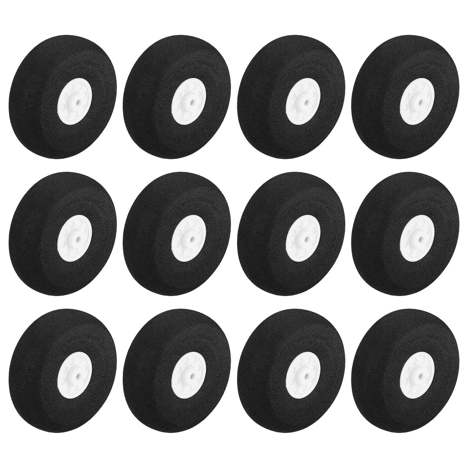 sourcing map 8Pcs RC Airplane Wheels 45mm / 1.77" OD Aircraft Sponge Tire Tail Airplanes Foam Wheel Replacement for DIY Model Plane Helicopter