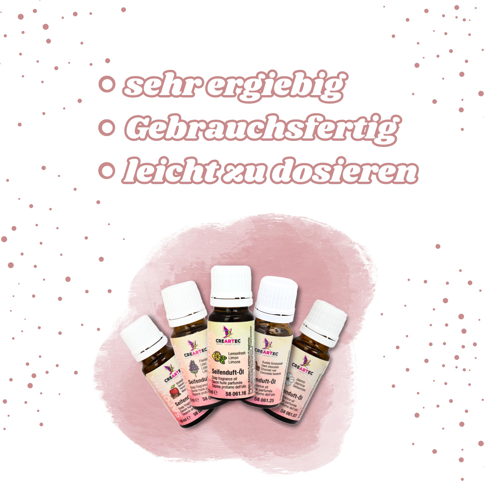 Artidee CREARTEC - Set di 3 - Sapone al Profumo di Olio - 3x10ml - Estate consiste in Lavanda, Latte di Cocco & Limone - Made in Germany