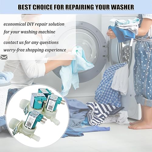 Miniatura 9 de 5221ER1003A y 5220FR2006H Juego de válvulas de entrada de agua para lavadora, piezas de repuesto de conjunto de válvula de agua de lavadora