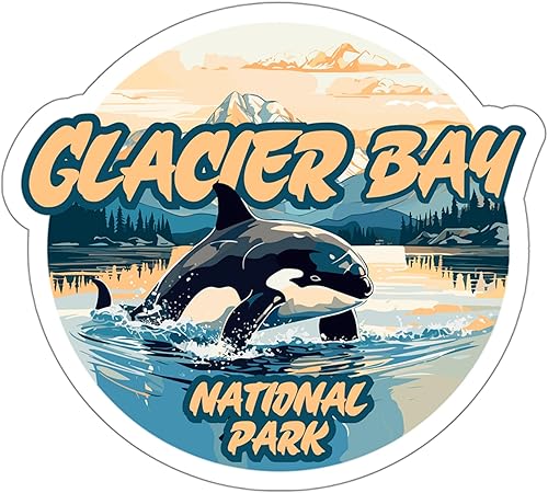 Glacier Bay National Park - Adhesivo de vinilo pequeño para pasaporte de viaje de Alaska, impermeable, para botella de agua, taza, libro, álbum de disponible en Yaxa Venezuela