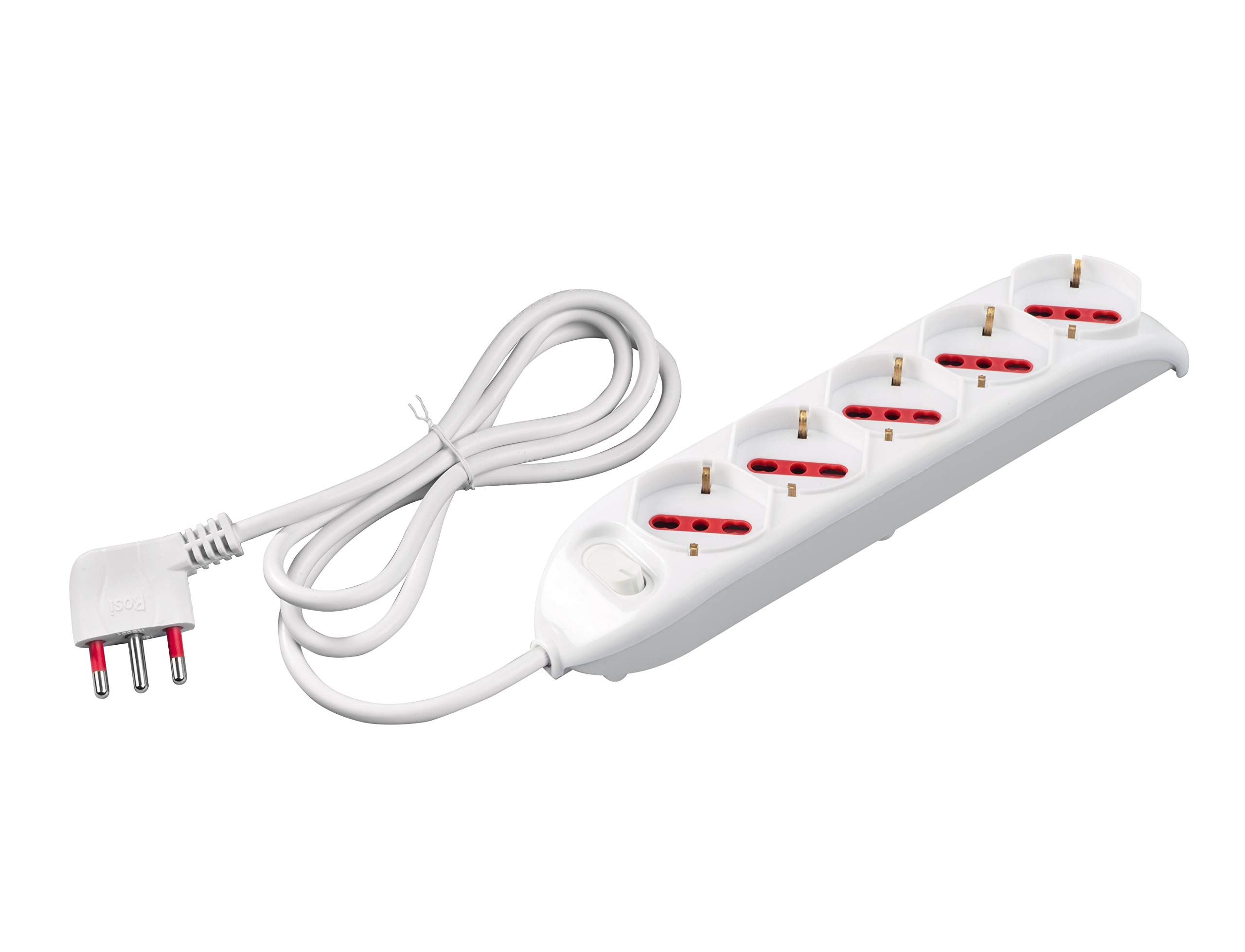 ROSI RS94005 Multipresa Serie Emilia, Bianco, 5 prese schuko biv. 10/16A