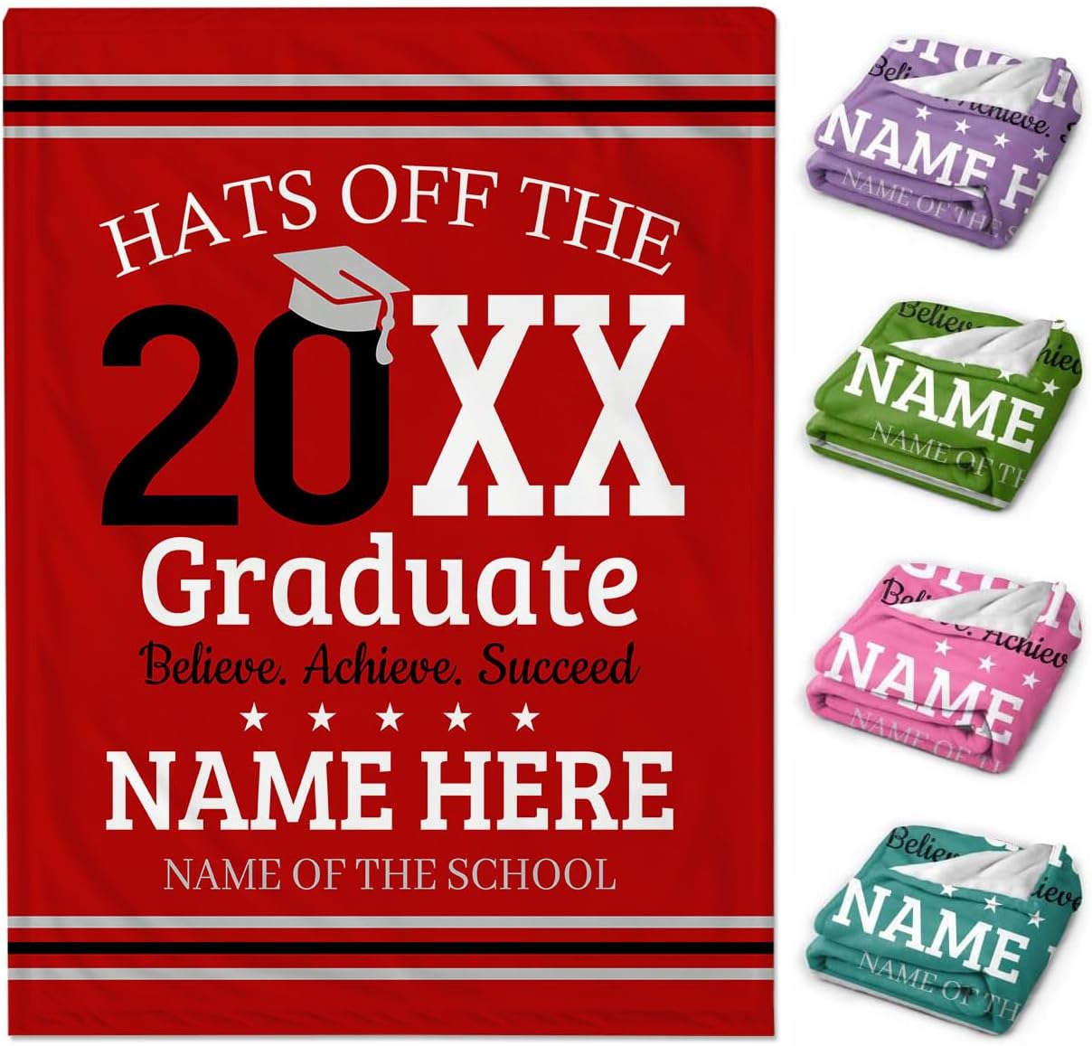 Graduation Blanket 2025, Personalized Graduation Gifts Blanket for Boys Girls,Highschool,Senior,College Class of 2025 Graduation Blanket,Graduation Gifts for Her/Him 2025,50"x60"