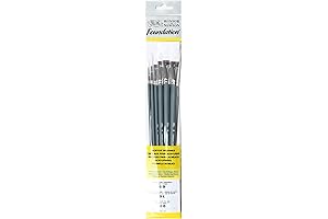 Winsor & Newton Foundation Synthetic Acrylic Brush Set (Sizes 2, 4, 6, 8, 10, 12)